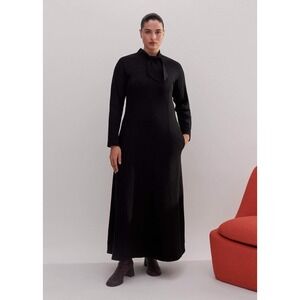 ME+EM NWT Travel Tailoring Necktie Maxi Dress Sz 12 Minimalist Quiet Luxury